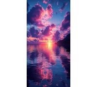 5D Diamond Painting Atardecer Diamond Painting Adultos Paisaje Punto de Cruz Kit Completo DIY Manualidades Adultos Cuadro Diamantes Cristal Punto de Cruz Niños, para Decoracion Otoño 40x80cm F - 931