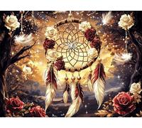 5D Diamond Painting Attrape-rêves 30x40 cm Peinture Diamant Adulte Paysage Broderie Diamant Kit Complet Round Full Drill Diamond Painting DIY Activité Manuelle Tableau Art pour Decoration Maison G-808