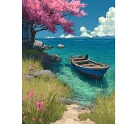 5D Diamond Painting Bateau, Diamond Painting Enfant Arbre, DIY Loisirs Créatifs Adultes Kits, 5D Broderie Diamant Activité Manuelle, Peinture Diamant Kits, Decoration Maison, Cadeau, 40x50cm R-5174