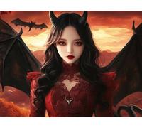 5D Diamond Painting Beauté Diamond Painting Adulte Enfant, DIY Strass Point de Croix Broderie Diamant Kit Complet Femme, Peinture Diamant Loisirs Créatifs Adultes pour Maison Décor 30 x 40 cm C-3973