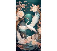 5D Diamond Painting, Broderie Diamant Grand Format Fleur grue Peinture Diamant Kit Enfants 70x40cm, Loisir Creatif Adulte DIY Diamant Strass Point de Croix Cristal Painting Murale Décoration H-53