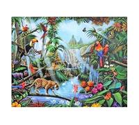 5D Diamond Painting by Number Kits for Adults Cascade Jardin Paysager DIY Plein Forage Diamant Peinture Strass Point De Croix Arts Artisanat pour La Maison Décoration Murale 50x70cm/20x28inch Square