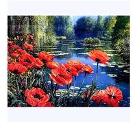 5D Diamond Painting by Number Kits for Adults Coquelicot DIY Plein Forage Diamant Peinture Strass Broderie Point De Croix Arts Artisanat pour La Maison Décoration Murale 50x70cm/20x28inch Round drill