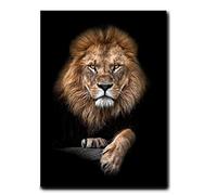 5D Diamond Painting by Number Kits for Adults Lion d'Afrique DIY Plein Forage Diamant Peinture Strass Broderie Point De Croix Arts Artisanat pour La Maison Décoration Murale 40x60cm/16x24inch Round