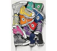 5D Diamond Painting, Chaussures colorées 25x50cm DIY Peinture Diamant, Broderie Diamant Kit Complet pour Enfant/Adulte, Grand Format Diamond Painting pour Décoration de Chambre/Salon/Bureau