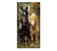 5D Diamond Painting Cheval Diamant Painting Adulte Enfant Accessoires Inclus Animal Loisirs Créatifs Broderie Diamant kit Peinture Adulte xxl Difficile Grand Format DIY Strass Point 50x100cm f-12044