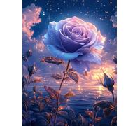 5D Diamond Painting Ciel éToilé Diamond Painting Adulte Kit Rose Diy Peinture Diamant Artisanat Strass Point de Croix Debutant Kit Pour débutant Décoration Murale Cadeaux Pour Femmes 40x50cm T424
