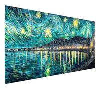 5D Diamond Painting Ciel éToilé, Diamond Painting Enfant Vue Nocturne, Broderie Diamant Cristal Art Kits, DIY Peinture Diamant, 5D Loisirs Créatifs Point de Croix, Decoration Maison, 110x50cm 4-3361