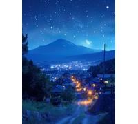 5D Diamond Painting Ciel éToilé, DIY Diamond Painting Adulte Montagne, Broderie Diamant Strass Point de Croix Kit Complet, Peinture Diamant Adulte pour Décoration Maison, Cadeau Femme 50x65cm J-8503