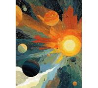 5D Diamond Painting Ciel éToilé, PlanèTe Diamond Painting Enfant, DIY Broderie Diamant Activité Manuelle, Loisirs Créatifs Adultes Kits, Peinture Diamant Kits, Decoration Chambre, 50x70cm J-3559