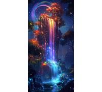 5D Diamond Painting Coloré Diamond Painting Adulte Fleur Canevas Kit Complet Adulte DIY Mosaique Strass Point de Croix Kit Broderie Peinture Diamant, Deco Chambre Decoration Noel 70x140cm J - 77