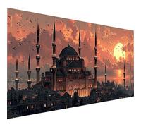 5D Diamond Painting Coucher De Soleil, Diamond Painting Enfant Architecture, Broderie Diamant Cristal Art Kits, DIY Peinture Diamant, 5D Loisirs Créatifs Point de Croix, Deco Maison, 60x30cm B-3684