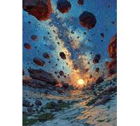 5D Diamond Painting Coucher De Soleil, Diamond Painting Enfant Ciel éToilé, DIY Broderie Diamant Activité Manuelle, Loisirs Créatifs Adultes Kits, DIY Peinture Diamant, Deco Printemps, 60x90cm 3-4425