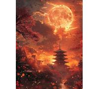 5D Diamond Painting Coucher De Soleil Peinture Numero Adulte, Diamond Painting Adulte Architecture, DIY Loisirs Créatifs Adultes Kit, Peinture Numero Strass Kit, Noel Decoration 70x95cm zyf-1001