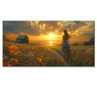 5D Diamond Painting Coucher soleil Diamant Painting Adulte Enfant Accessoires Inclus Femme Loisirs Créatifs Broderie Diamant kit Peinture xxl, Difficile Grand Format DIY Strass Point 55x110cm y-6169