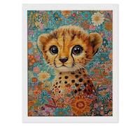 5D Diamond Painting, DIY Animaux Fleurs Léopard Diamant Painting Complet, Ronde Diamond, Art du Diamant Peinture Strass Point de Croix Painting pour Adultes Enfant, Murale Décor 60x80 cm A-175