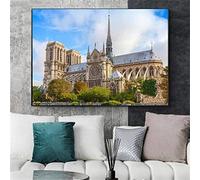 5D Diamond Painting DIY Broderie Diamant, Notre Dame De Paris Plein Forage Peinture par Diamants pour Adultes Point De Croix Kit Strass Diamant Peinture Artisanat Autocollant mural 30x40cm