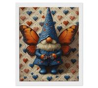 5D Diamond Painting, DIY Le Nain Papillon Diamant Painting Complet, Ronde Diamond, Art du Diamant Peinture Strass Point de Croix Painting pour Adultes Enfant Débutants, Murale Décoration 35x55 cm A414