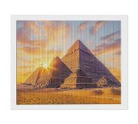 5D Diamond Painting, DIY Pyramides D'Egypte Diamant Painting Complet, Ronde Diamond, Art du Diamant Peinture Strass Point de Croix Painting pour Adultes Enfant Débutants, Murale Décoration 30x40 cm A2