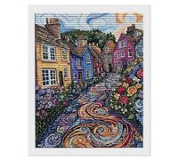 5D Diamond Painting, DIY Ville Colorée Diamant Painting Complet, Ronde Diamond, Art du Diamant Peinture Strass Point de Croix Painting pour Adultes Enfant Débutants, Murale Décoration 30x40 cm A-82