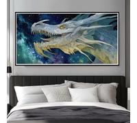 5D Diamond Painting Dragon Broderie Diamant Grand Format, Diamant Painting Ciel Étoilé Peinture Diamant Adulte, DIY Strass Point de Croix Kit Complet Décoration Murale Intérieur 160x80 cm (WL358)
