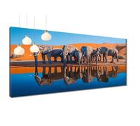 5D Diamond Painting Éléphant Peinture Diamant Painting, DIY Couverture Broderie Diamant Kit Complet, Diamond Art Strass Point de Croix Loisirs Créatifs Adultes pour Decoration Murale 80x220 cm T3-822
