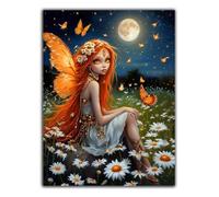 5D Diamond Painting Elfe Diamant Painting Broderie Diamant Kit Complet, DIY Lune Diamond Painting Adulte Débutant, Pont Cristal Débutant Peinture Diamant Set, Décoration Murale Maison 30X40CM Z6-262