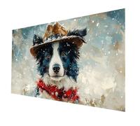 5D Diamond Painting Enfant Chien, Peinture Diamant Hiver Diamond Painting Adulte Débutants DIY Broderie Diamant Kit Complet, Crystal Artisanat Dessin pour Decoration Murale, Cadeau 80x40 cm model-3748