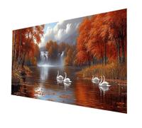 5D Diamond Painting Enfant Cygne, Peinture Diamant Paysage Diamond Painting Adulte Débutants DIY Broderie Diamant Kit Complet, Crystal Artisanat Dessin pour Decoration Murale 120 x 60 cm model-1944