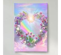 5D Diamond Painting Enfant, DIY Fleur Fleurs Diamant Painting Kit Complet, Peinture Diamant Adulte, Diamond Strass Point de Croix Cristal Art pour Murale Décoration, Cadeau Noël 30x40cm PjY1441 4-S