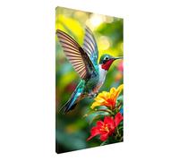 5D Diamond Painting Enfant, Fleur de colibri Diamond Painting Adulte Grand Format, Broderie Diamant Kit Complet, DIY Strass Point de Croix Peinture Diamant pour Décoration Murale Maison 40x80cm J-171
