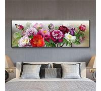 5D Diamond Painting Enfant, Fleur de pivoine Diamant Painting Broderie Diamant Grand Format DIY Peinture Diamant Adulte Point de Croix Kit Complet pour Décoration Murale D'intérieur 40x80cm L-8614