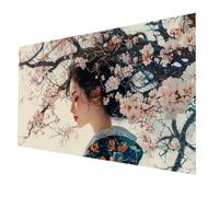 5D Diamond Painting Enfant Geisha japonaise, Peinture Diamant Fleur Diamond Painting Adulte Débutants DIY Broderie Diamant Kit Complet, Crystal Artisanat Dessin pour Cadeau Femme 60x30 CM model-3579