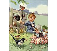 5D Diamond Painting Enfants de la ferme,Adultes/Enfants DIY Peinture Diamant Kit Complet, Strass Cristal Broderie Point De Croix canevas Convient aux décoration Murale à la Maison Square Drill 70x90cm