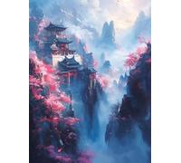 5D Diamond Painting Fantaisie Peinture Diamant Adulte, DIY Palais Diamant Painting Enfant, Broderie Point de Croix Cristal Painting, Loisirs Créatifs Adultes pour Chambre Decoration 30x40 cm O4-544
