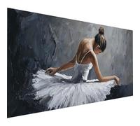 5D Diamond Painting Femme, Diamond Painting Enfant Danseur, Broderie Diamant Cristal Art Kits, DIY Peinture Diamant, 5D Loisirs Créatifs Point de Croix, Decoration Maison, Cadeau Femme 110x50cm 2-7861