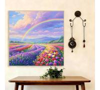5D Diamond Painting Fleur, Peinture Diamant Adulte Paysage Broderie Diamant Kit Complet, DIY Full Drill Artisanat Cristal Painting Kit pour Débutant, Décoration Murale, Cadeau Femme 55x55cm G8-377