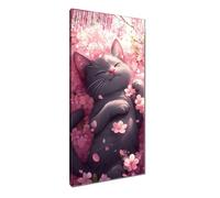 5D Diamond Painting Fleur Peinture Diamant Painting, DIY Chat Broderie Diamant Kit Complet, Diamond Art Point de Croix Bricolage Loisirs Créatifs Adultes pour Decoration Murale 60x120 cm T3-1248