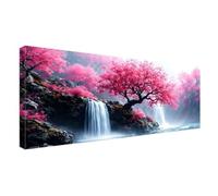 5D Diamond Painting Fleurs de cerisier en cascade Diamond Painting Adulte, Peinture Diamant Enfant DIY Strass Broderie Diamant Kit Complet Grand Format Art Craft pour Murale Décoration 100x40cm G-341