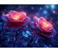 5D Diamond Painting Fleurs Diamond Painting Adulte Kit Rose Diy Peinture Diamant Artisanat Strass Point de Croix Debutant Kit Pour la Maison Décoration Salon Murale Cadeaux Pour Femmes 35x45cm T40
