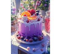 5D Diamond Painting Fruit Broderie Diamant Painting Gâteau Peinture Diamant Adulte, Cristal Art Débutant Kit Broderie Mosaïque Activité Manuelle Adulte Pour Décoration Murale Maison 20x30 cm X4-1225