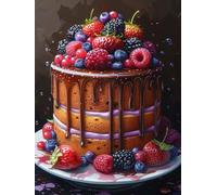 5D Diamond Painting GâTeau Peinture Numero Adulte, Diamond Painting Adulte Fruit, DIY Loisirs Créatifs Adultes Kit Broderie, Peinture Numero Strass Kit Point de Croix, Noel Decoration 50x65cm zyf-1805