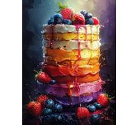 5D Diamond Painting GâTeau Peinture Numero Adulte, Diamond Painting Adulte Fruit, DIY Loisirs Créatifs Adultes Kit Broderie, Strass Kit Point de Croix, Noel Decoration, Cadeau Femme 70x95cm 7-4977