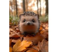 5D Diamond Painting HéRisson, Diamond Painting Adulte Grand Format Feuilles TombéEs Activité Manuelle Adulte, Loisir Creatif DIY Diamant Complet Rond Canevas Peinture Kit, Cadeau 40x60cm U-T575Y16