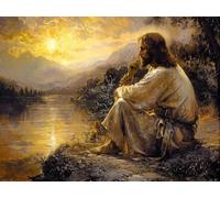 5D Diamond Painting Homme, Diamond Painting Adulte RivièRe, DIY Broderie Diamant Point de Croix Kits, Peinture Diamant Activite Manuelle Adulte, Décoration Murale Maison, Cadeau Femme 70x95cm H-5136