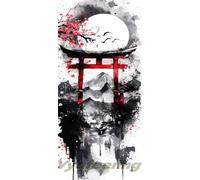 5D Diamond Painting Japon Diamant Painting Enfant, DIY Diamond-Painting Paysage Point de Croix Kit Complet, Painting Diamant Diamond Art, Décoration Chambre Murale Esthétique (15.7x31.4 In/40x80 cm)