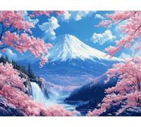 5D Diamond Painting Japon, Mont Fuji Diamond Painting 70x90cm, Broderie Diamant Kit Complet Débutants, Diamant Strass Point de Croix Crista Mosaique Kit pour Decoration Maison Chambre Murale,Model615