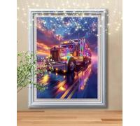 5D Diamond Painting Kit,Camion Coloré Peinture Diamant Adulte grand 100x133cm,Bricolage Mosaïque Broderie Point de Croix Painting Diamant Kit Complet,Peinture Diamant Enfant pour Maison Décor C3163