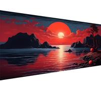 5D Diamond Painting Kit Complet Adulte, Lac du crépuscule Tableau Perle Grande Taille A Coller Loisir Creatif Broderie Mosaique Diamond Dots 5D Complet Decoration Chambre Salon Murale 120x60cm F-403
