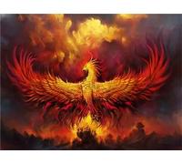 5D Diamond Painting Kit Complet Animaux Phoenix Peinture Diamant Enfant Puzzle Stitch Loisirs Créatifs Adultes Diamond Painting, Point de Croix Diamant Painting pour Murale Décoration 80x60cm S-1796